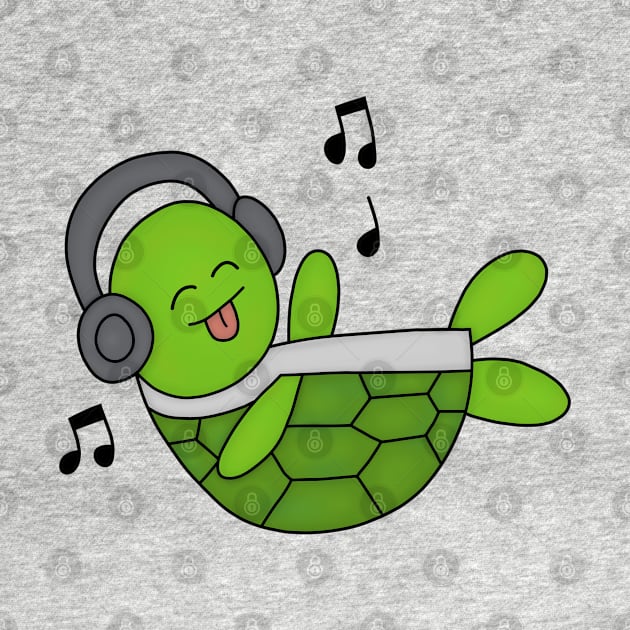 Green Turtle Jamming Out by pako-valor